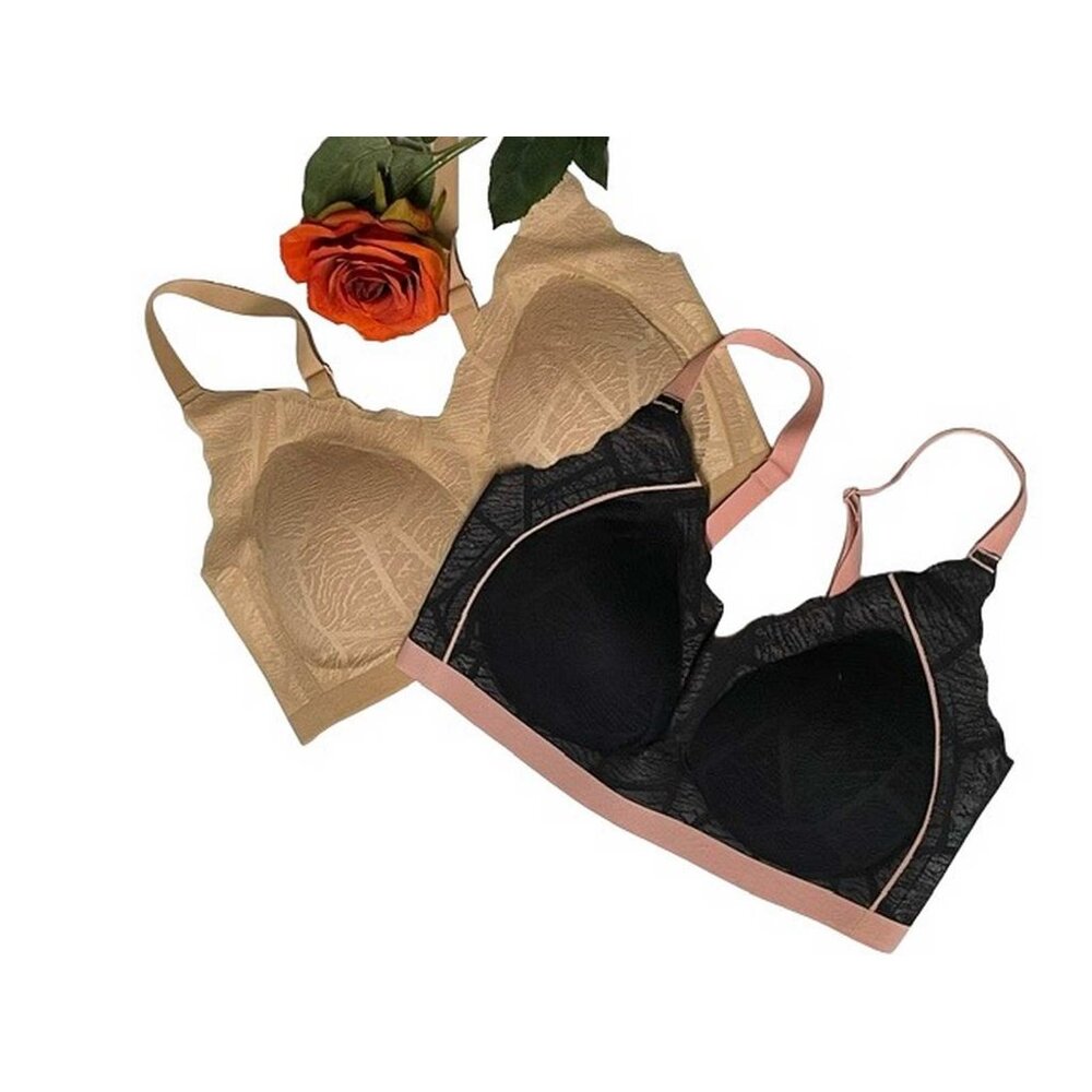 Rhonda Shear Scalloped Edge Flat Lace Bra Set 2 Pk MEDIUM